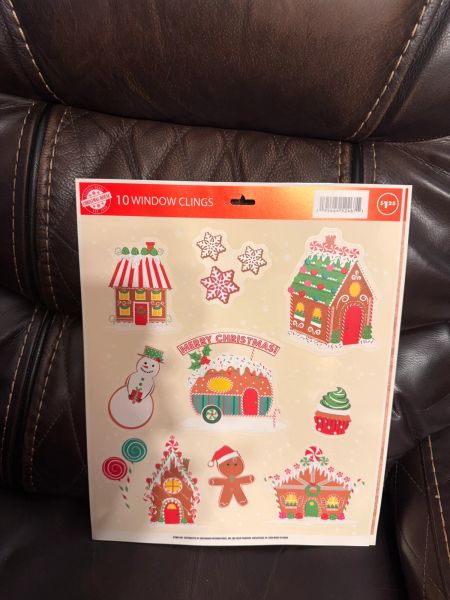 8 sheets of Christmas Window Clings photo 2