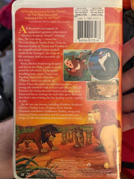 Lion King 2 VHS photo 2