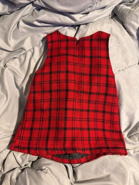 Little Legends Red Black Plaid Sleeveless 18M Dress photo 3